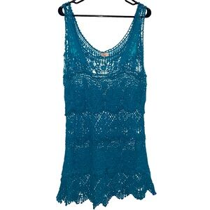 NEW Crochet Teal Beach Dress NWT